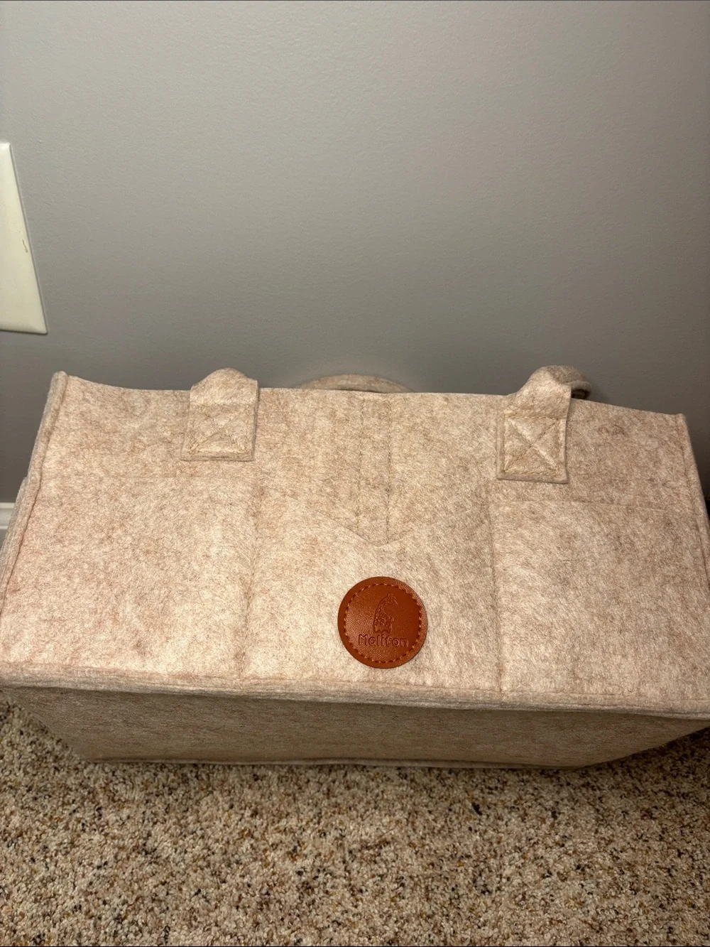 Maliton Felt Organizer Tote in Light Beige